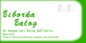 biborka balog business card